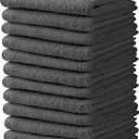 Towel and Linen Mart Grey Salon Towels, Pack of 12 (Not Bleach Proof, 16 x 27 Inches) Highly Absorbent Towels for Hand, Salon, Gym, Beauty, Spa, and Home Hair Care (Grey) 12 Pack (Small)
