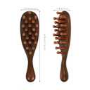 DOITOOL Sandalwood Massage Comb Wide Tooth Scalp Massager for Hair Detangling and Scalp Health Relief Wooden Hair Comb for Women 6.77 Inch