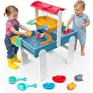 Little Acorn, Water Table for Toddlers 1-3 | Outdoor Toys for Toddlers 1-3 | Sensory Sand & Water Play Table for Kids Boys & Girls