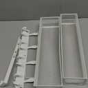 Over The Door Hooks Organizer, Door Hanger Towel Rack with 2 Baskets, Adjustable Over The Door Coat Rack, Back of Door Storage for Bedroom, Kitchen, Bathroom (White)