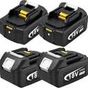 4 Pack 18V 6000mAh Replace Long-Lasting Lithium Battery for Makita 18V Battery, 6.0Ah Power with LED Indicator Compatible with Makita BL1850B/BL1860B/BL1840B/BL1820B & Cordless Tools/Chargers