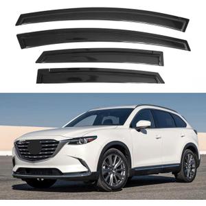 IG Window Visors Fit for 2016-2023 Mazda CX-9, Out-Channel Rain Guards Vent Wind Deflectors 4PC, Car Accessories for 16-23 Mazda CX9