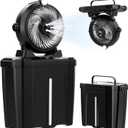 Portable Misting Fan with 11L Large Bucket, 20000mAh USB Rechargeable Battery Operated Camping Fans, 3 Large Spray Nozzles & 3 Strong Wind Speeds Misting Fan, Misting Fans for Outside