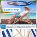 AceOrbit 1 Pcs Folding Sling Beach Chair, Adjustable,Blue Stripes, 17.87 x 35.51 x 32.91 inches