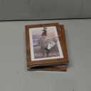 KINLINK 5x7 Picture Frame Rustic Brown Set of 4, Wooden Photo Frames Matted 4x6 with Plexiglass for 4x6 with Mat or 5x7 without Mat for Table and Wall Display