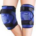 NEWGO Ice Pack for Knees Injuries Reusable, 2 Pack Knee Ice Pack Wraps Around Entire Knees for Replacement Surgery Recovery, Gel Cold Pack Wrap for Meniscus Tear, ACL, Swelling Pain Relief - Blue