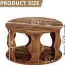 HSH Round Coffee Table with Storage, Wood Coffee Table, Rustic Brown
Farmhouse Small Wooden Tables with Open Storage Shelf, 2 Tier Circle Tables for Living Room, Home Office