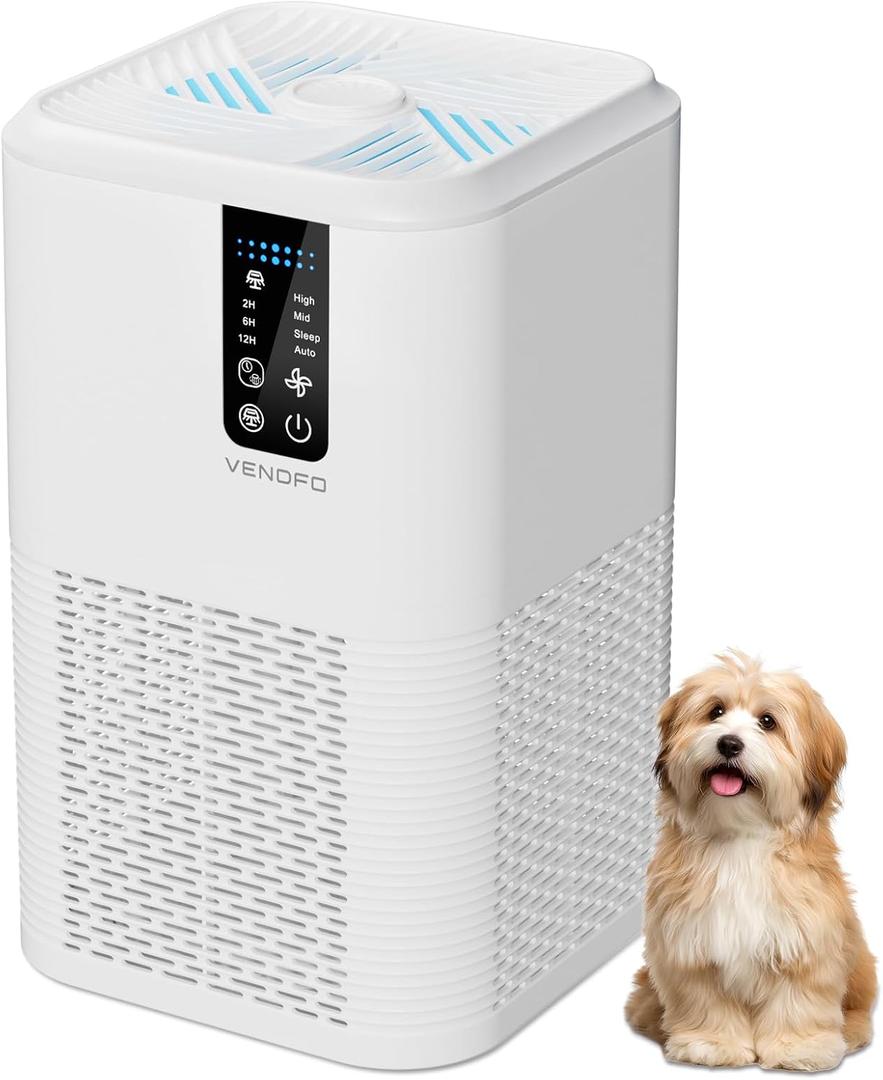 Air Purifier for Home Large Room Up to 1750ft, H13 HEPA with Sleep Mode, Air Cleaner with Aromatherapy for Office, Living Room, Bedroom, Remove Smoke Odor, Home Pets, White