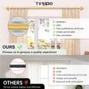TVWOO Gold Wrap Around Curtain Rods:5/8" Small Blackout Adjustable Window Curtain Rod for Bedroom Kitchen Apartment Renter Friendly,Room Darkening Curved Drapery Rods Easy Install,Brass Golden 48-90"