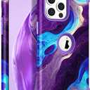 Hocase Heavy Duty Case for iPhone 13 Pro 6.1"", Blue Purple Marble | Shockproof Protection Soft Silicone Rubber+Hard Plastic Bumpers Hybrid Protective Case for Women & Girls