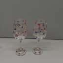 SiliFine 2Pcs Patriotic Party Stemmed Wine Glasses Hand Painted USA Red White Blue Star Drinking Cup Wine Glasses Gifts for Patriot Day Veterans Day Theme Holiday Party Supplies