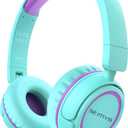 IMYB V1 Kids Headphones, 85dB Safe Volume for School, Toddler 2-12, Adjustable Foldable Durable Wired Cord, iPad Kindle Tablet Chromebook 3.5mm On-Ear for Boys Girls Teens Travel Plane (Green)