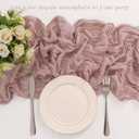10 Pack Dusty Pink Cheesecloth Table Runner 6FT Boho Gauze Fabric Table Runner Vintage Rustic Sheer Runners for Wedding Party Bridal Baby Shower Long Table Decorations