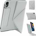 iPad mini 7 A17 Pro Case(2024),iPad mini 7th/6th Slim Powerful Magnetic Case,4 Standibg Angles,Vertical Stand Cover,with Auto Wake/Sleep and with Pencil Holder (Gray, iPad mini 6th/7th)