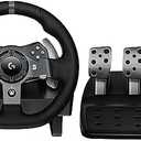 Logitech G920 Driving Force Racing Wheel and Floor Pedals, Real Force Feedback, Stainless Steel Paddle Shifters, Leather Steering Wheel Cover for Xbox Series X|S, Xbox One, PC, Mac - Black