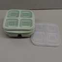 LCHLZZ 4 Pack Snack Box Containers, 4 Compartment Reusable Snack Containers with Lids, Microwave Dishwasher Safe, Divided Food Storage Lunch able Container for Work Travel (Green)