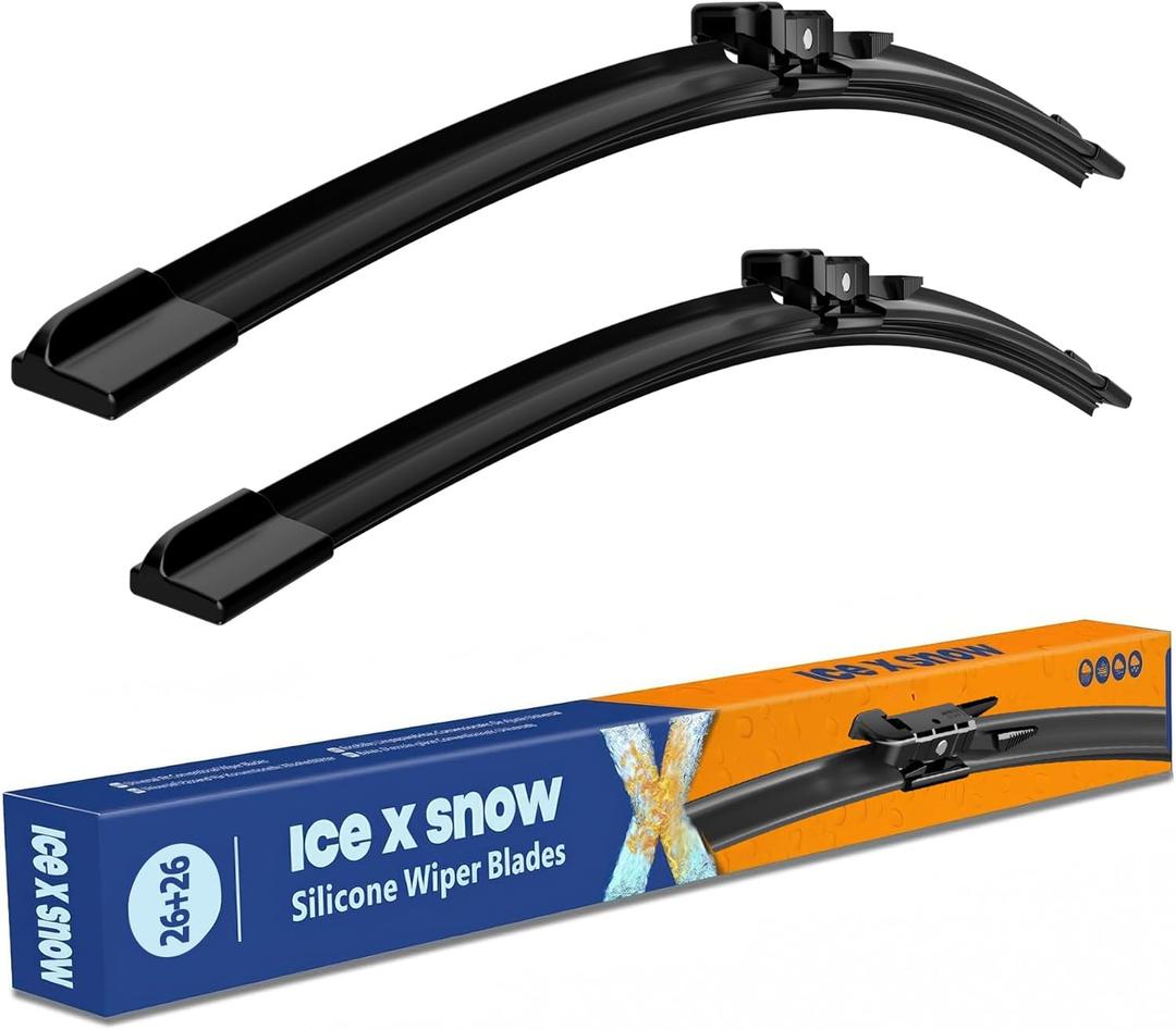 ICEXSNOW 26 Inch 2 Pack Windshield Wiper Blades for Ford Fusion 2020 2019 2018 2017 2016 2015 2014 2013 Automotive Replacement Windshield Wiper Blades 26"+26", Pinch Tab
