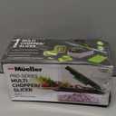 Mueller Pro-Series 10-in-1, 8 Blade Vegetable Chopper, Onion Mincer, Cutter, Dicer, Egg Slicer with Container, French Fry Cutter Potato Slicer, Home Essentials, Salad Chopper,Gray/Green