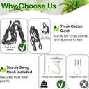 2 Pack 43 Inches Macrame Planter Hanger Large for 12 inch Pot (Extra Long & Big) + Swag Hook | Large Hanging Planter for Indoor Plants | No Pot/Plant Included (XL)