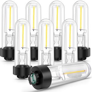 8 Pcs Solar Light Replacement Bulbs Warm White 3000k 0.5w DC 3v Solar Bulbs for Outside Garden Yard Patio Pathway Landscaping