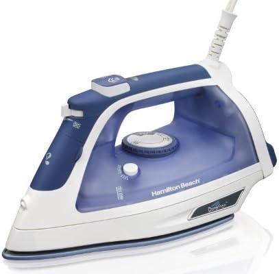 Hamilton Beach Steam Iron with 3-Way Auto Shutoff & Durathon Soleplate (19800),Blue and White,Full Size