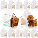 ShinyRelief 24 Pcs Dog Party Favors Boxes Dog House Shaped Treat Gift Boxes with Holes Foldable with Handle for Christmas Puppy Pet Adoption Kid DIY Crafting Birthday (House Style)