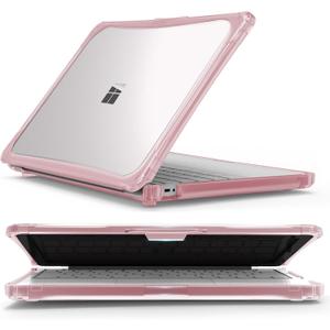 IBENZER Hexpact Case for Microsoft Surface Laptop 13 inch Copilot+PC 2025 Model 2095, Heavy Duty Snap on Rugged Protective Cover for Education, Classrooms, Drop Tested, Pinkish, LC-HPE-MSL13-PKSH