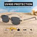 Retro Rectangular Sunglasses for Women Trendy Funny Vintage Fashion Narrow Small 90s Sunnies(3 Pack)