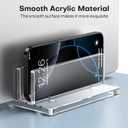 OMOTON Vertical Laptop Stand for Desk, Acrylic Dual Laptop Holder Desktop Clear Adjustable Dock for MacBook Pro Air, HP, All Gaming Laptops up to 17 (Clear, Dual Slot)