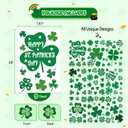 4 x 4Es Novelty 115 PCS St. Patricks Day Window Clings (9 Sheets)  Green Shamrock Window Clings for Glass, St Patricks Day Window Decorations & Irish Home Decor