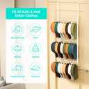 HapiRm Over Door Hat Rack - 3 Tier Wall Mounted Hat Organizer with 24 Hooks, Baseball Cap Organizer Storage Holds up to 24 Caps for Door, Bedroom, Closet