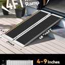 FACHNUO 4 Feet Portable Wheelchair Ramp, Non-Skid Aluminum Handicap Ramps with Handle, Folding Threshold Wheel Chair Ramp for Home Steps, Stairs, Entry, Threshold, Curbs, Stairs, 800LBS Capacity