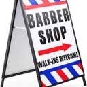 Barber Shop Sign 24" x 36" Barber Shop Walk Ins Welcome Sidewalk Sign