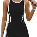 Yanekop Womens Tennis Dress with Built in Shorts Athletic Dresses Golf Outfits Exercise Workout Dress Activewear (Black, S)