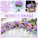8 Pack Purple Peonies Artificial Flowers, Fake Silk Hydrangea Bouquet for Bridal Wedding Home Table Decor Reusable Dining Opening Ceremony Birthday Arrangement Faux Floral