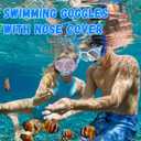 Weewooday 2 Pcs Adults Swimming Goggles with Nose Cover Antifog Clear Diving Mask Clear Wide View No Blurring Tempered Glass Swim Goggle for Adult Men Women Youth
