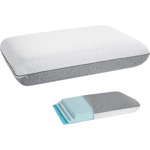 Firm Adjustable Thin Memory Foam Pillow-16 Heights from 0.75 to 4.5in, Cooling Cervical Pillow for Neck Pain Relief, CertiPUR-US Neck Support Pillow for Side/Back/Stomach Sleepers,Removable Cover (White-1 Pack)