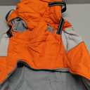 AOFITEE Dog Coat, Large Dog Jacket, Dogs Coat with Harness Built in, Reflective Waterproof Dogs Jackets Winter with Furry Collar, Warm Polar Fleece Pet Sweater Snowsuit for Doberman, Great Dane XXXL (Orange)