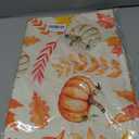 ACZHHZC Pumpkin Fall Table Runner, Maple Leaf Autumn Thanksgiving Kitchen Dining Table Decorations for Home Party Decor (White Orange 3, 13x72 Inches)