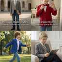 Boy's Dress Coats Blazer Purple Solid Slim Suit with Lapel Formal Party Classic Suits Two Button Jacket for Kids, Size 14