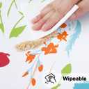 misaya Rectangle Vinyl Tablecloth, Fitted Table Cover, 100% Waterproof, Elastic Edge, Flannel Backing, Plastic Table Cloth Fit 5 Foot Folding Tables for Picnic, Camping, Outdoor (Flowers, 24x60 inch)