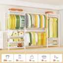 E1 Heavy Duty Closet Garment Rack, Adjustable Metal Clothing Storage