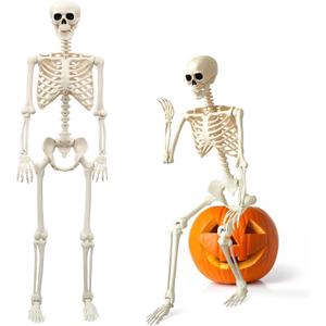 2-Pack Life Size Easy to Pose 5.4FT Skeleton Halloween Decoration