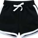 3 Pack Little Big Girls Running Athletic Cotton Shorts Toddler Kids Workout Dance Dolphin Short (S)