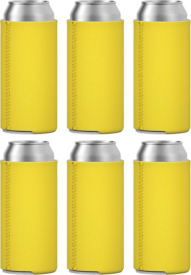 TahoeBay Slim Can Coolers - Blank Neoprene Beer Sleeves (Yellow)