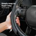 Car Steering Wheel Cover Napa Leather Non Slip Vehicle Steering Wheel Cover Protector Quick Install Comfy Automotive Interior Decor Universal fit 14 -15 inches Car Pickup SUV