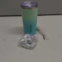 BJPKPK 20 oz Insulated Tumbler Stainless Steel Color Block Coffee Mug Vacuum Double Wall Thermal Travel Cup With Lids And Straw,Mint