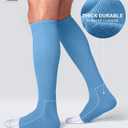 CELERSPORT 2 Pack Baseball Soccer Softball Socks For Youth Kids Men Women Multi-sport Tube Socks Light Blue Small