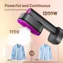 Steamer for Clothes, 2 in 1 Clothes Steamer Handheld, Travel Iron, 6-Level 1200W Steam Iron with LED Display, 15s Heat Up, Detachable Water Tank, Suitable Home and Travel, 120V