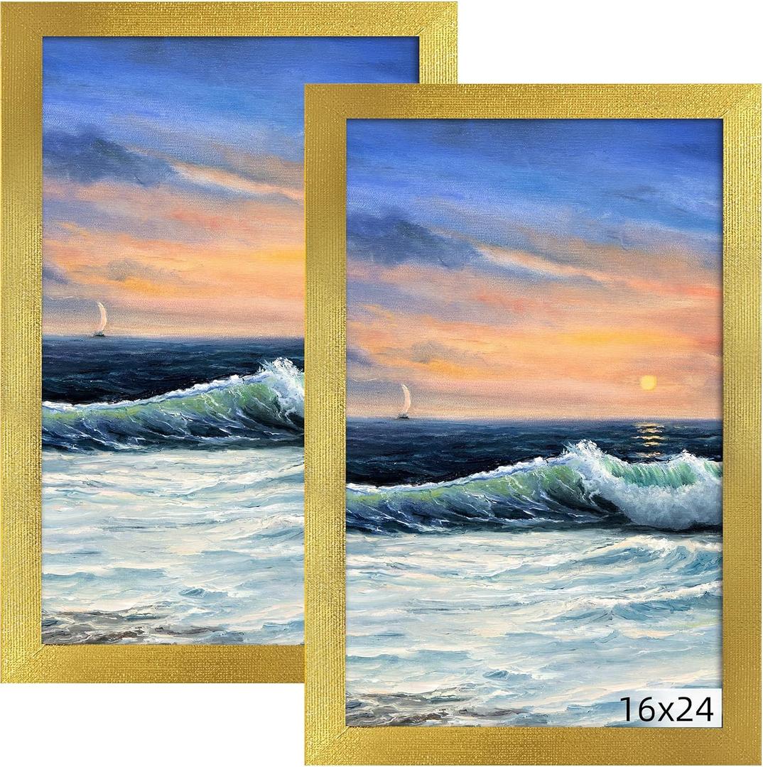 LUCKYLIFE 16x24 Frame in Gold, Gallery Frame for Wall Mounting, 2 Pack